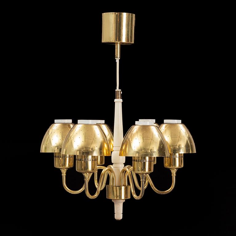 Hans-Agne Jakobsson, a 'T526' brass and wood ceiling light from Markaryd.