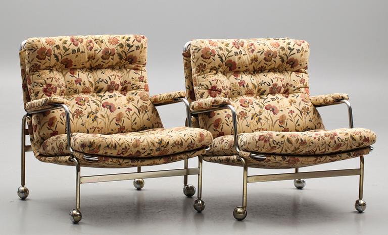 FÅTÖLJER, ett par. "Karin", Bruno Mathsson för Dux.