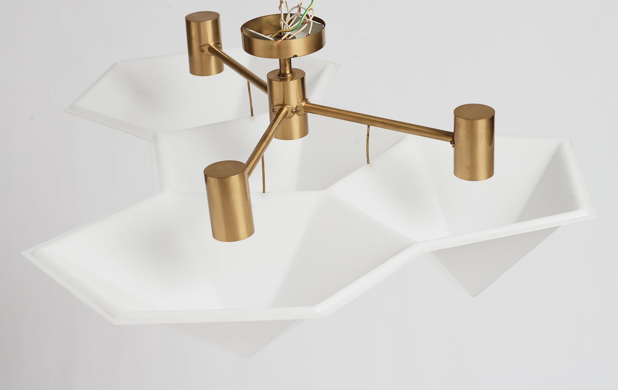 Hans Bergström, a wall or ceiling lamp, model "1543", ateljé Lyktan, Sweden 1950s.
