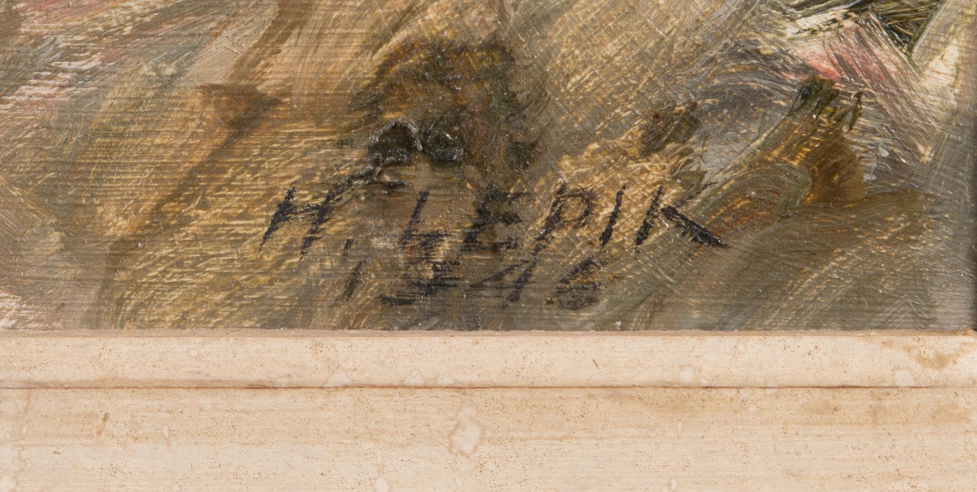 HUGO LEPIK, öljy levylle, signeerattu ja päivätty 1946.