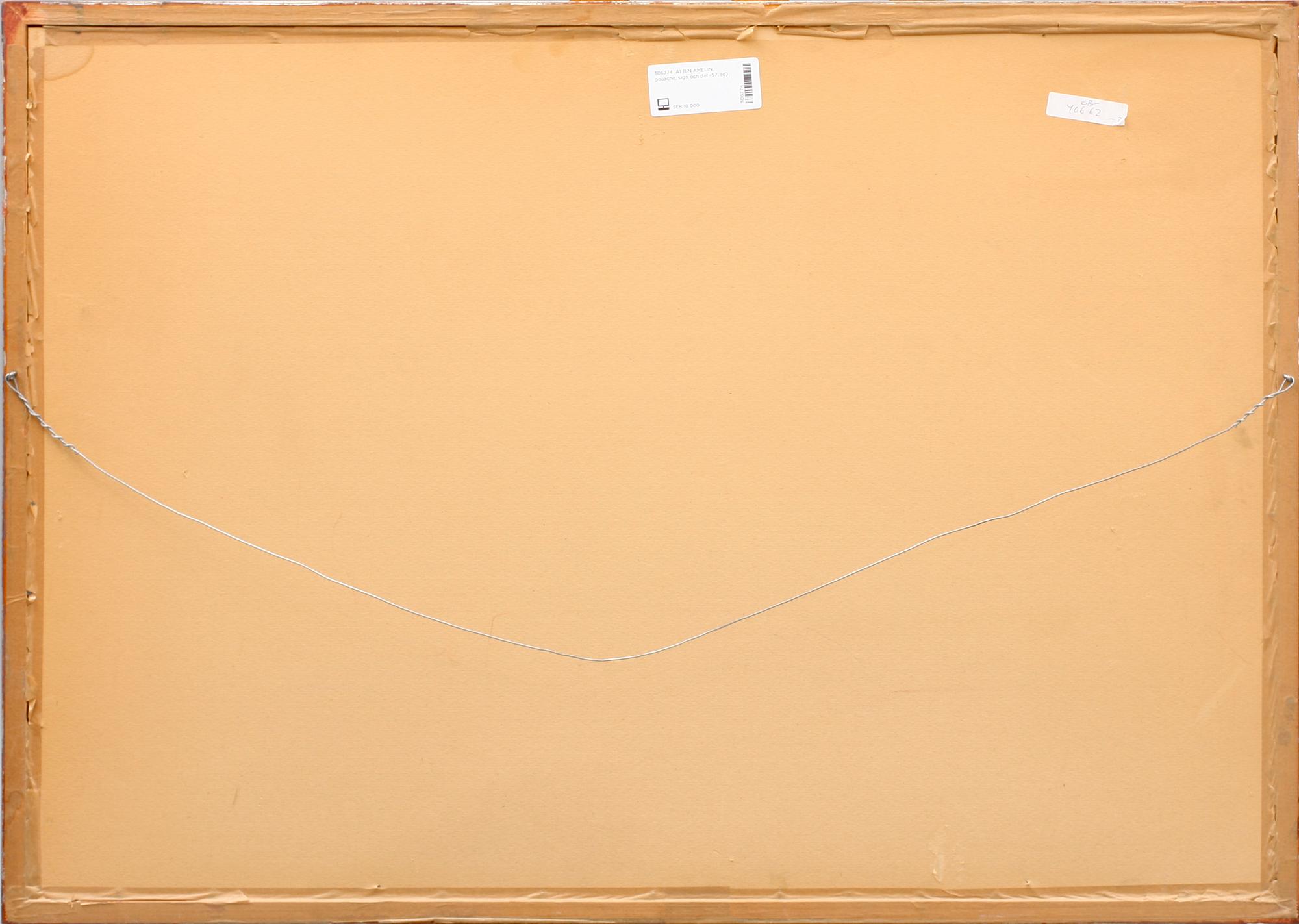 ALBIN AMELIN, gouache, sign och dat -57.