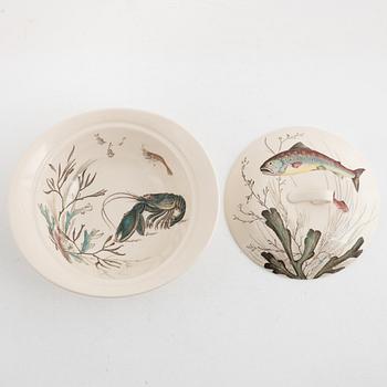Fiskservis, 12 delar, flintgods, "Fish", Johnson Bros, England.