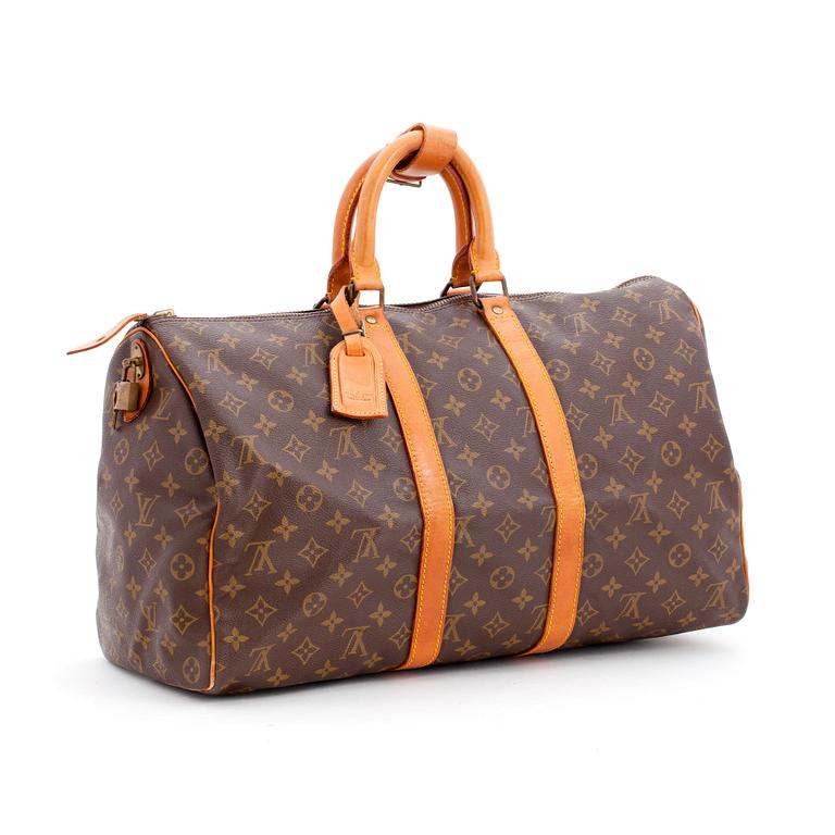 LOUIS VUITTON, a monogram canvas weekendbag, "Keepall  45".