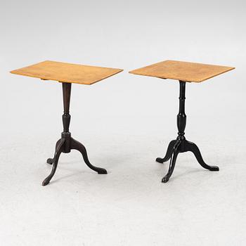 Tilt top tables, 2 pcs, 20th century.