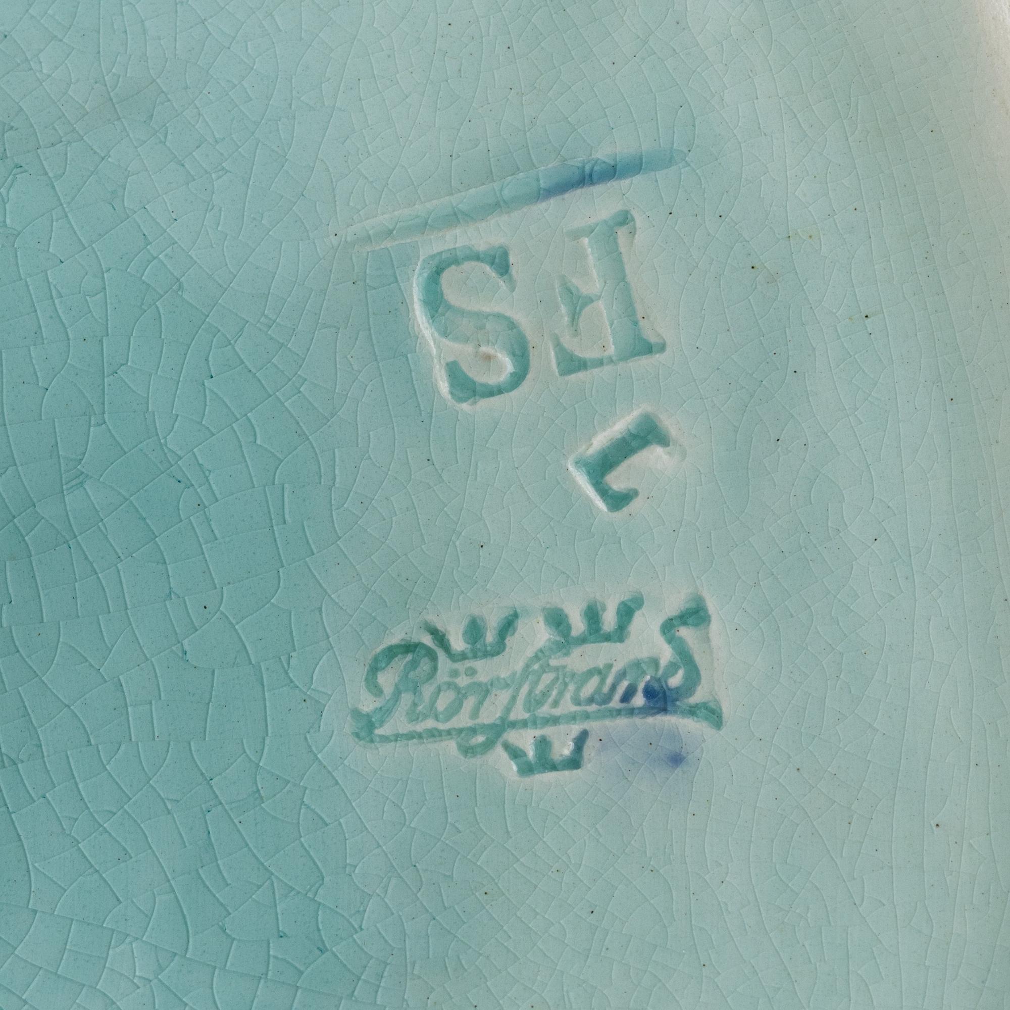 Rörstrand, bordslampa, majolika omkring år 1900.