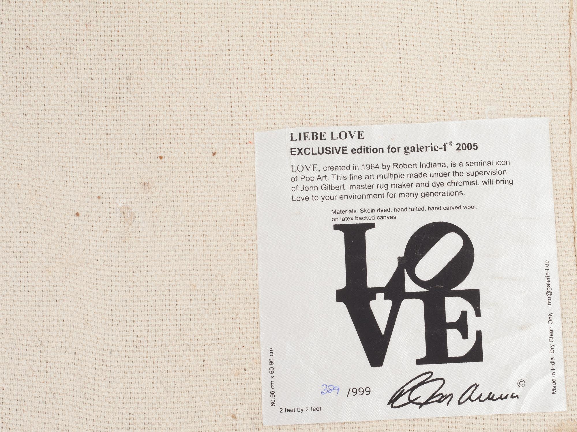 MATTA, "Love", Robert Indiana, utgiven av galerie f 2005, numerad 389/999.