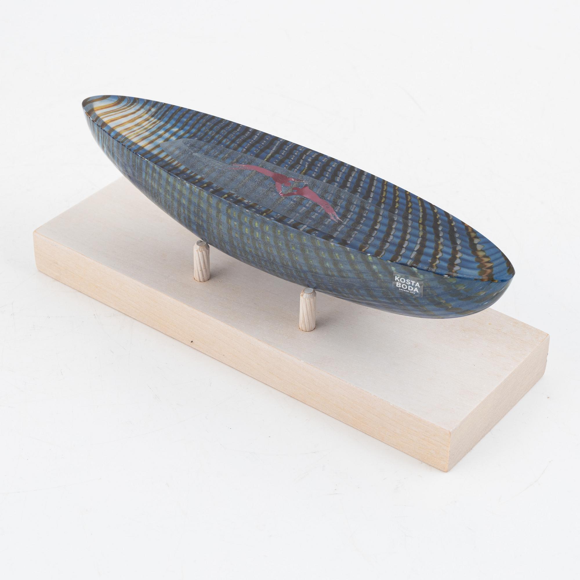 Bertil Vallien, boat, glass, Kosta Boda.