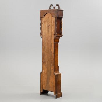 GOLVUR, med pendel samt 2 lod, urverket märkt W James, Brecon, England, 1800-talets början.