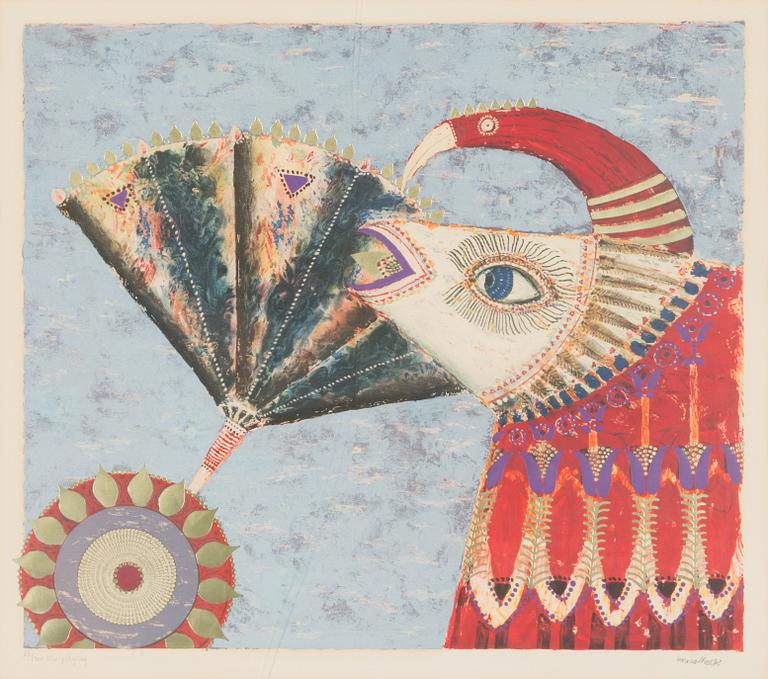 Max Walter Svanberg, gold embossed lithograph, signed and numbered 65/300.