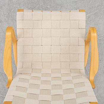 Bruno Mathsson, fåtölj/karmstol, "Eva", Firma Karl Mathsson, sent 1900-tal.