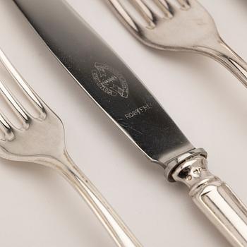 Cutlery, 72 pieces, silver, Haga, JLH, Stockholm, 1951–1956.
