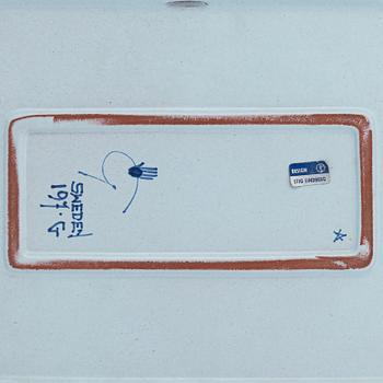 A faience dish 'Karneval' by Stig Lindberg, Gustavsberg, Sweden.