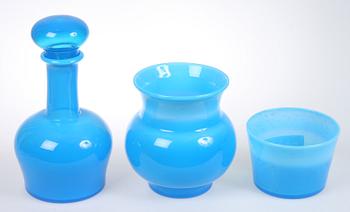 KARAFF, SKÅL samt VAS, glas, Erik Höglund, Boda, 1900-talets andra hälft.