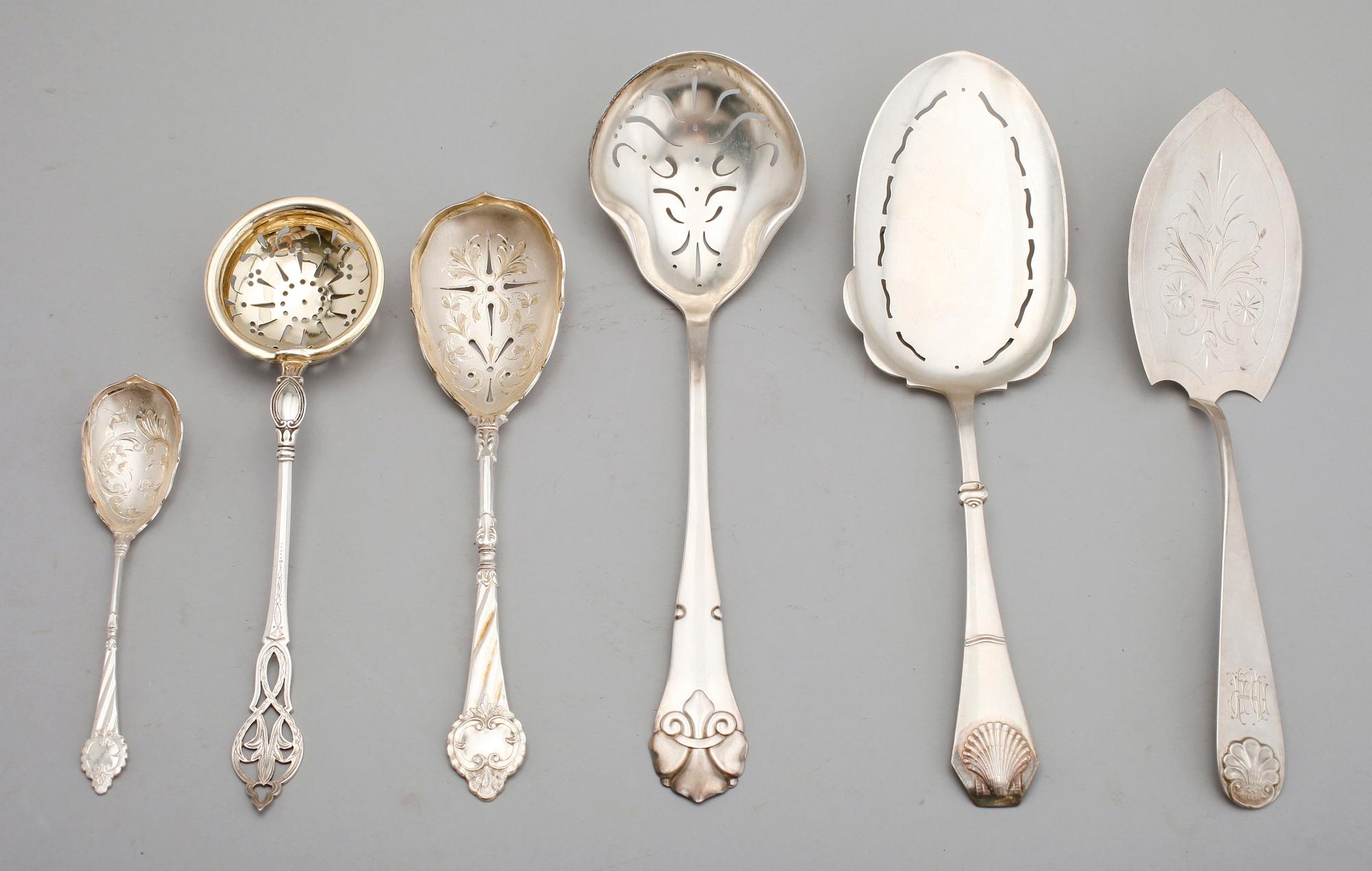 SILVERFÖREMÅL, 6 st, bl a Danmark, 1900-talets första hälft. Vikt ca 284 g.