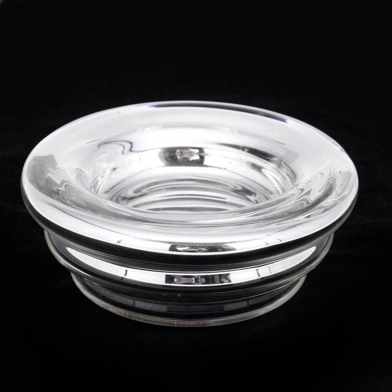 SKÅL, glas med silverlegering, Monica Backström, Boda, signerad.