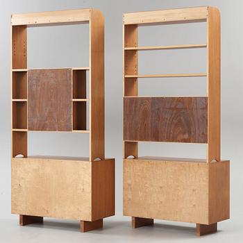 A set of two sections of Josef Frank mahogany book cases, Svenskt Tenn, model 2112.