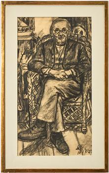 Bror Hjorth, Portrait of a man with glasses.