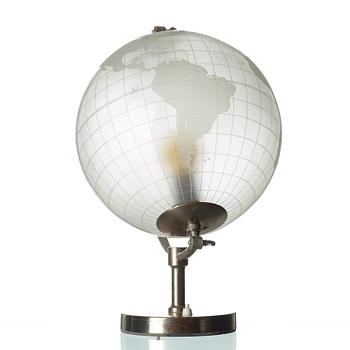 Flygsfors Glasbruk, a blasted glass globe, Sweden 1950's.