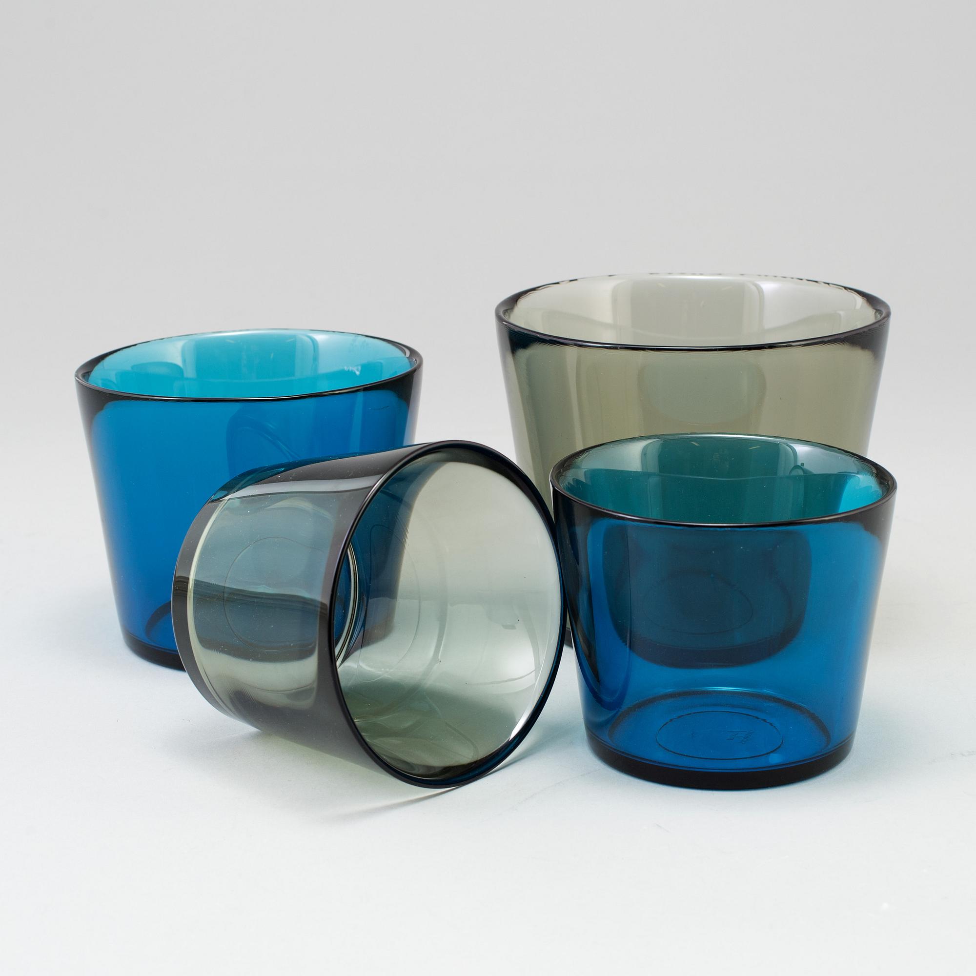 SVEN PALMQVIST, skålar/ytterfoder 4 st "Fuga", Orrefors, 1950-/60-tal.