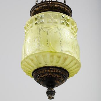 MÅNSKENSAMPEL, jugend, omkring år 1900. Höjd ca 30 cm.