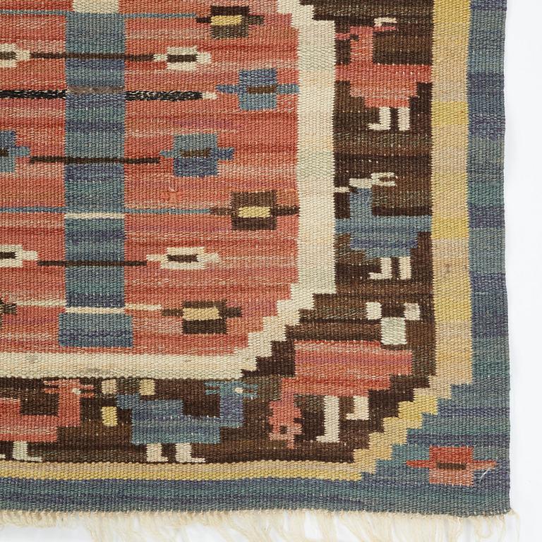 Märta Måås-Fjetterström, a textile, "Hönsen", flat weave, ca ca 56-56,5 x 64,5-65,5 cm, signed MMF.