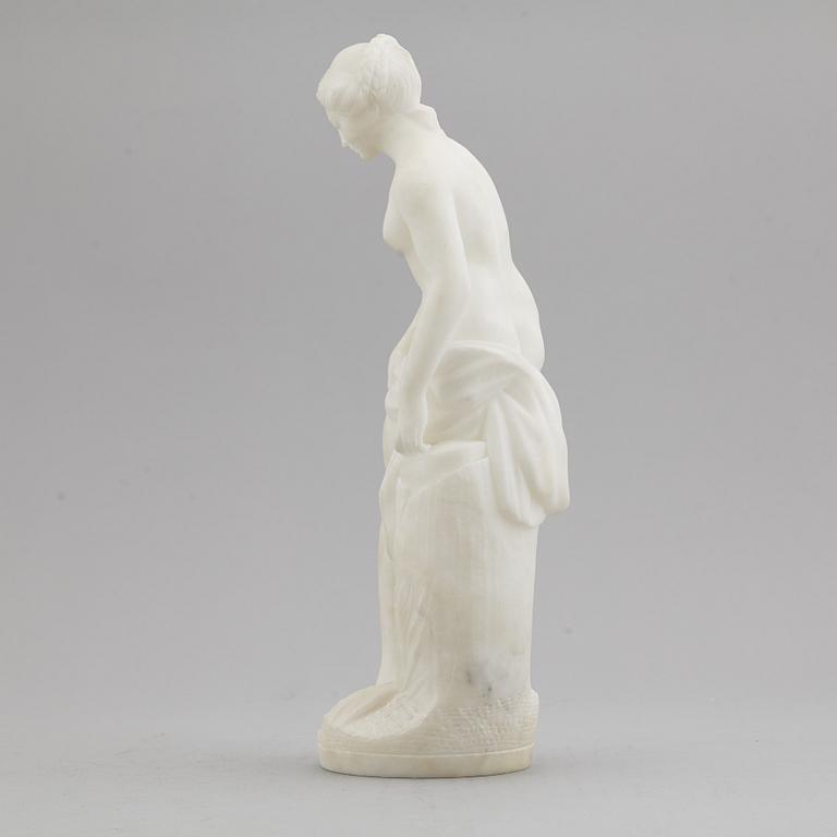 ÉTIENNE MAURICE FALCONET, after. An Italian alabaster sculpture, unclear signature.