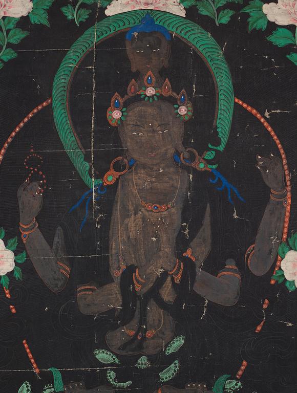 A Tibetan thangka, circa 1900.