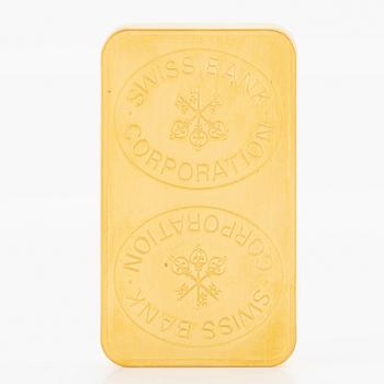 Gold bar, 24K gold, weight 100 g.