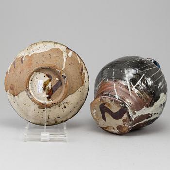 ANNE KJAERSGAARD, a ceramic vase and a bowl.