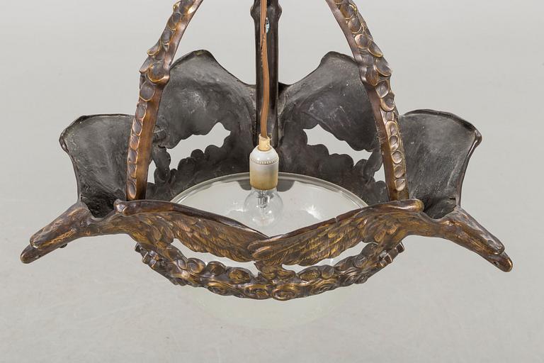 ALICE NORDIN, , a 1910-/20's brass ceiling light, Böhlmarks lampfabrik.