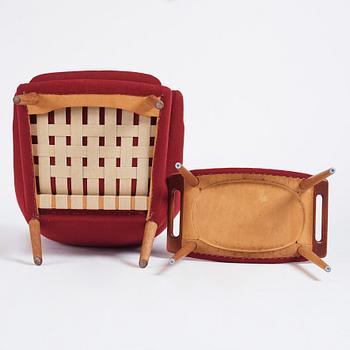 Hans J. Wegner, a Papa Bear chair and ottoman, Denmark, probably 1950s-1960s.