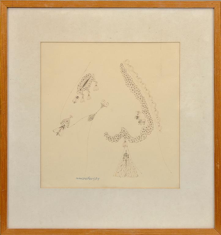 MAX WALTER SVANBERG, litografi och teckningar, 2 st, sign, dat 41 resp 53.