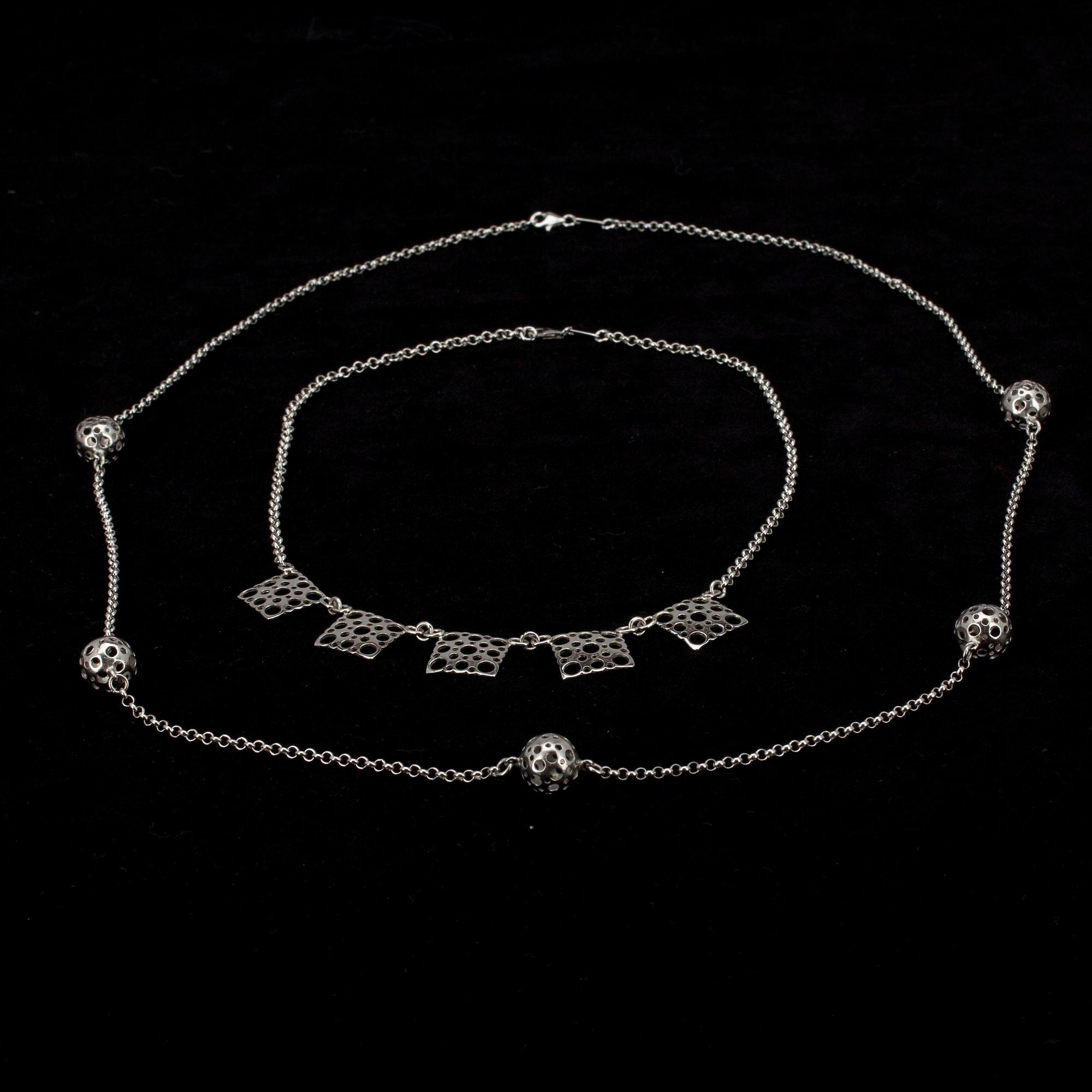 HALSBAND, 2 st, 925 silver, Liisa Vitali.