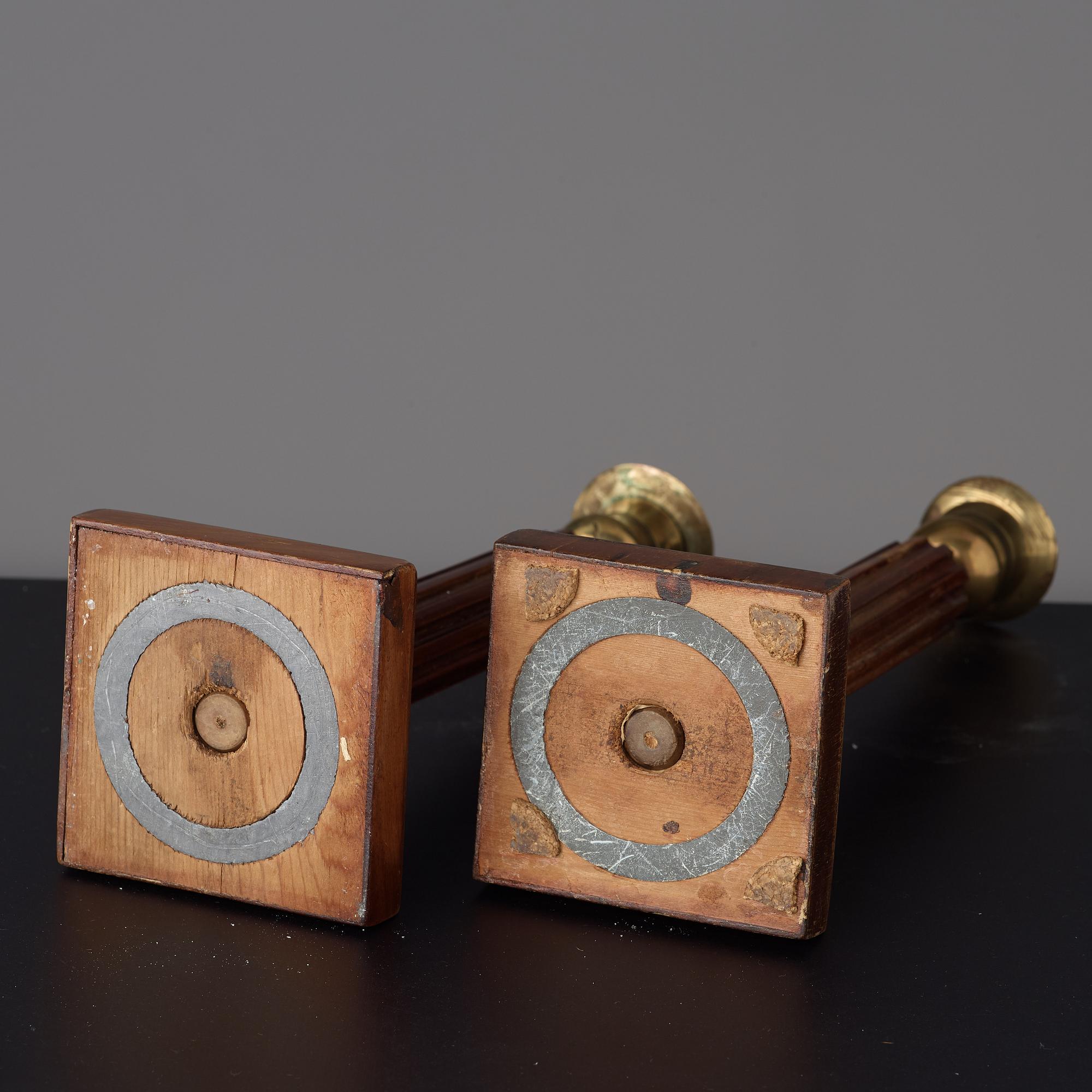 A pair of late Gustavian late 18th century candlesticks.