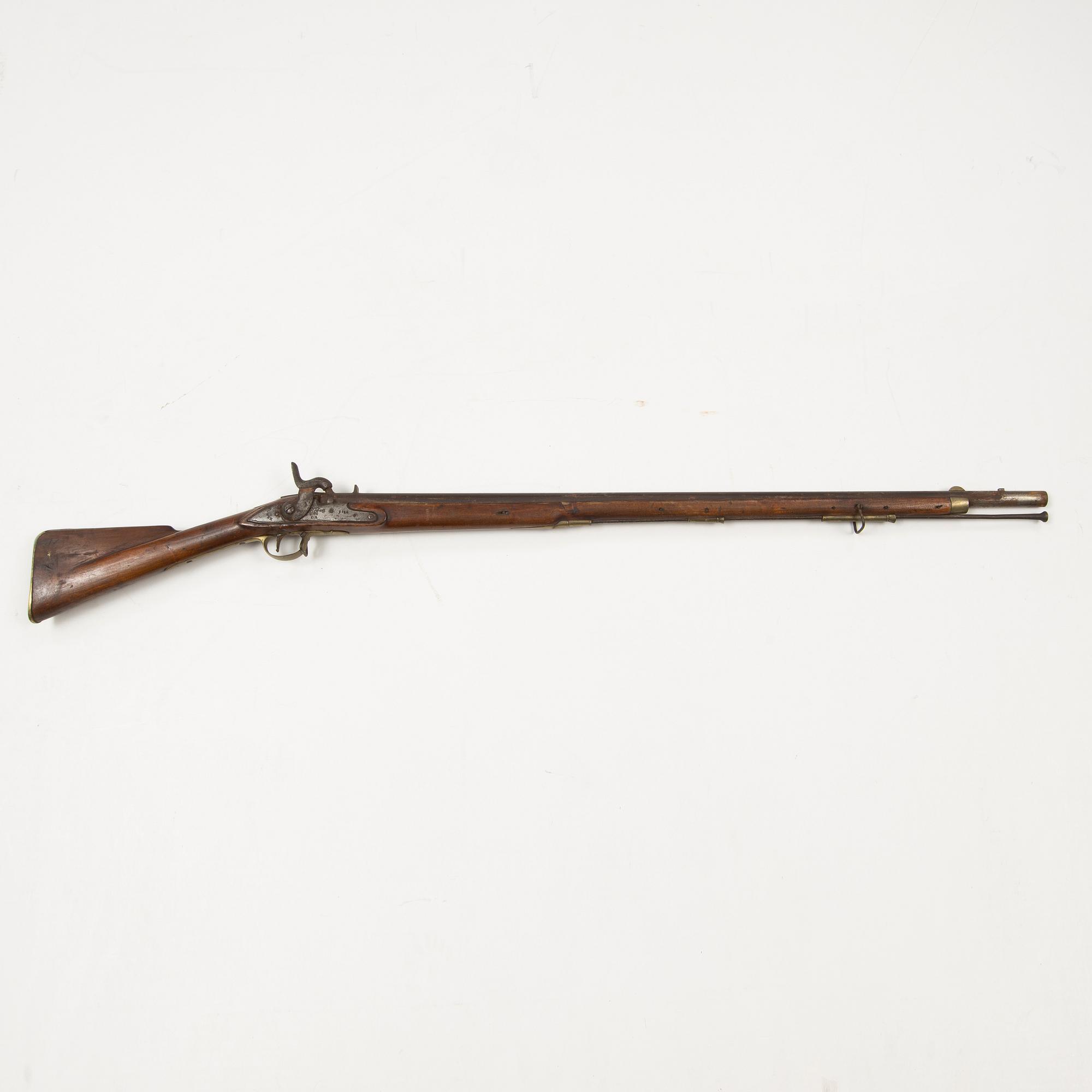 A 18th Century Swedish-British converted percussion gun.