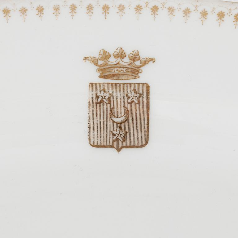 A 82 piece porcelin dinner service, France. With the Hamilton family coat of arms.