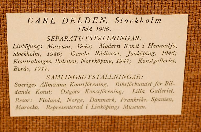 CARL DELDEN, olja på pannå, signerad.