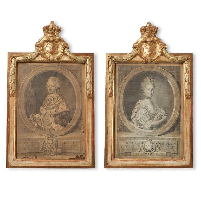 A pair of Gustavian late 18th century frames.