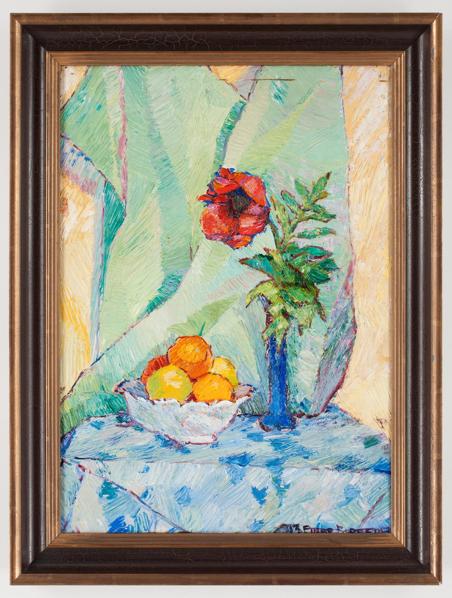 Einar Forseth, Still life with fruit bowl.