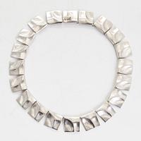 Björn Weckström, a sterling silver necklace 'Galactic peaks' for Lapponia 1995.