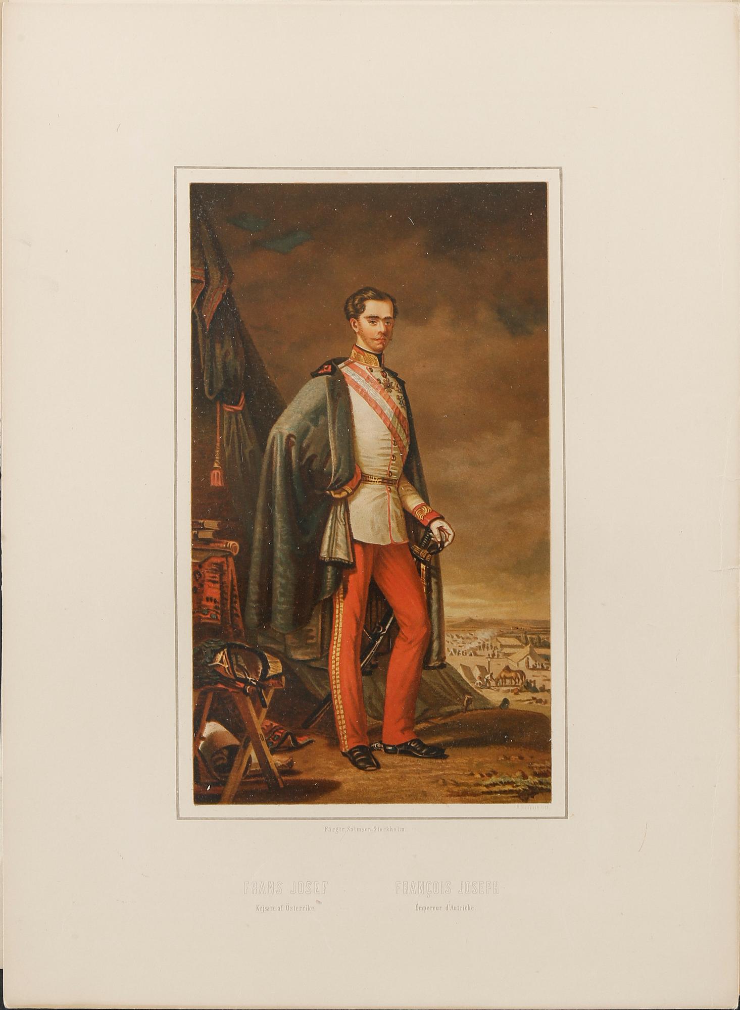 PLANSCHER, 9 st, "Konung Oscar I och hans samtida regenter". Utförda hos A.J Salmson, omkring 1859.