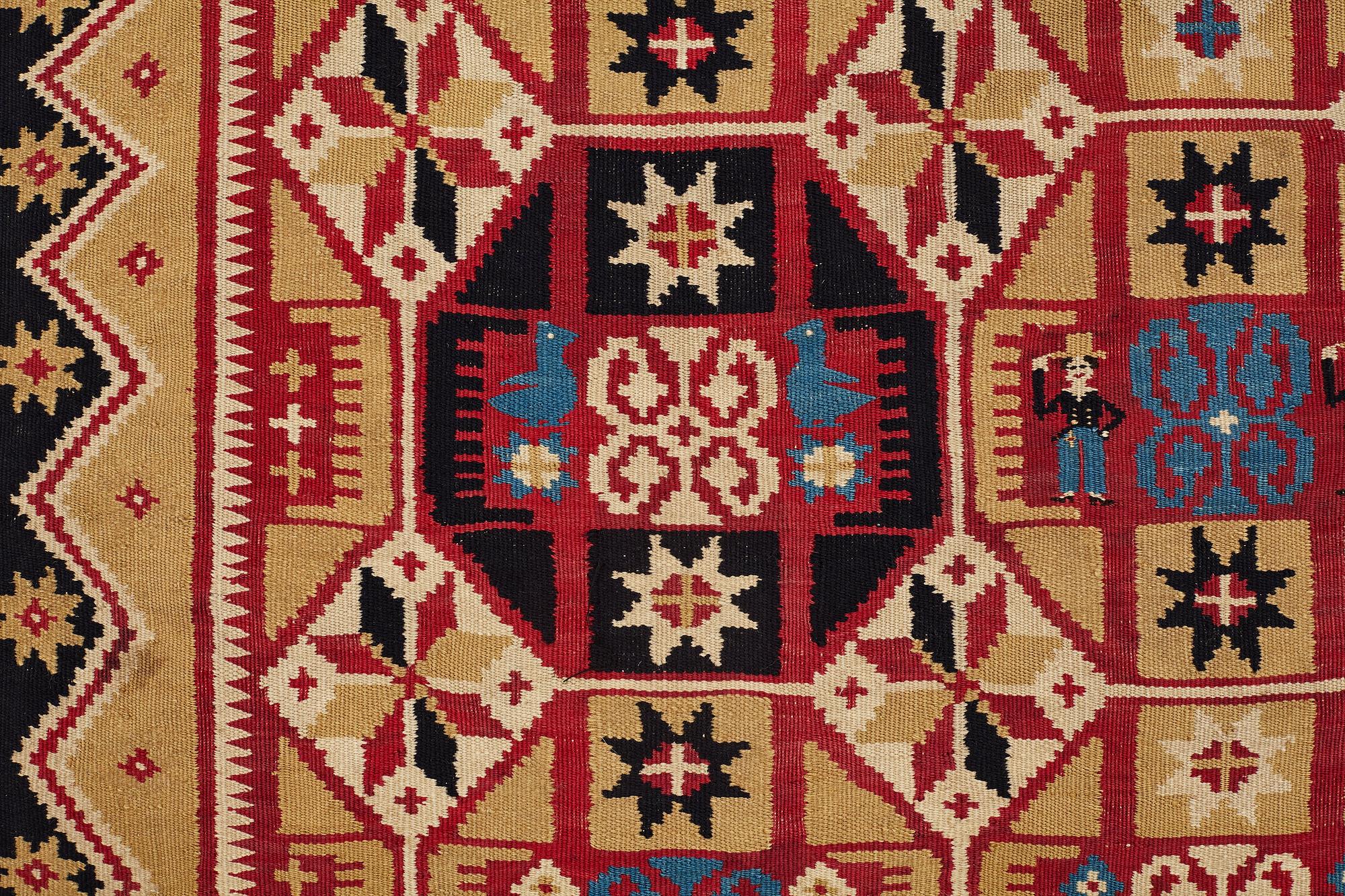 TÄCKE, rölakan, ca 190,5-193 x 115-116 cm, Skåne 1800-talets förra hälft, broderad signatur KPD 1822.