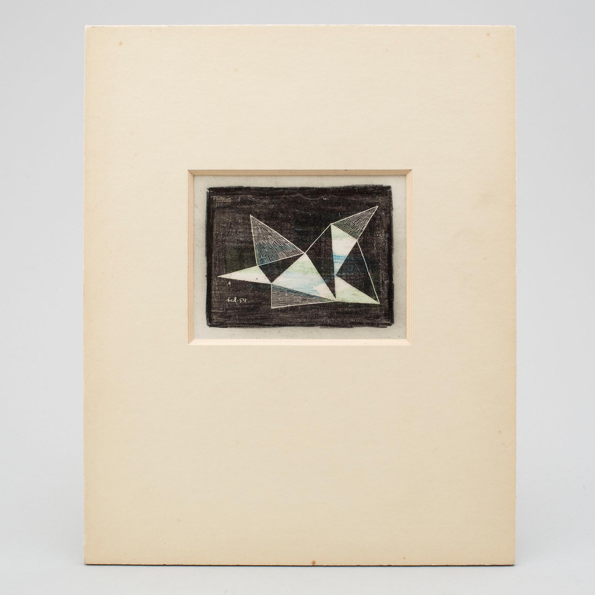 LARS ENGLUND, Chalk drawing, signed and dated -54.