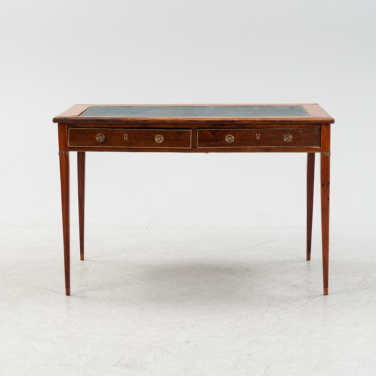 A late Gustavian style mahogany  desk., end of the 19th Century.