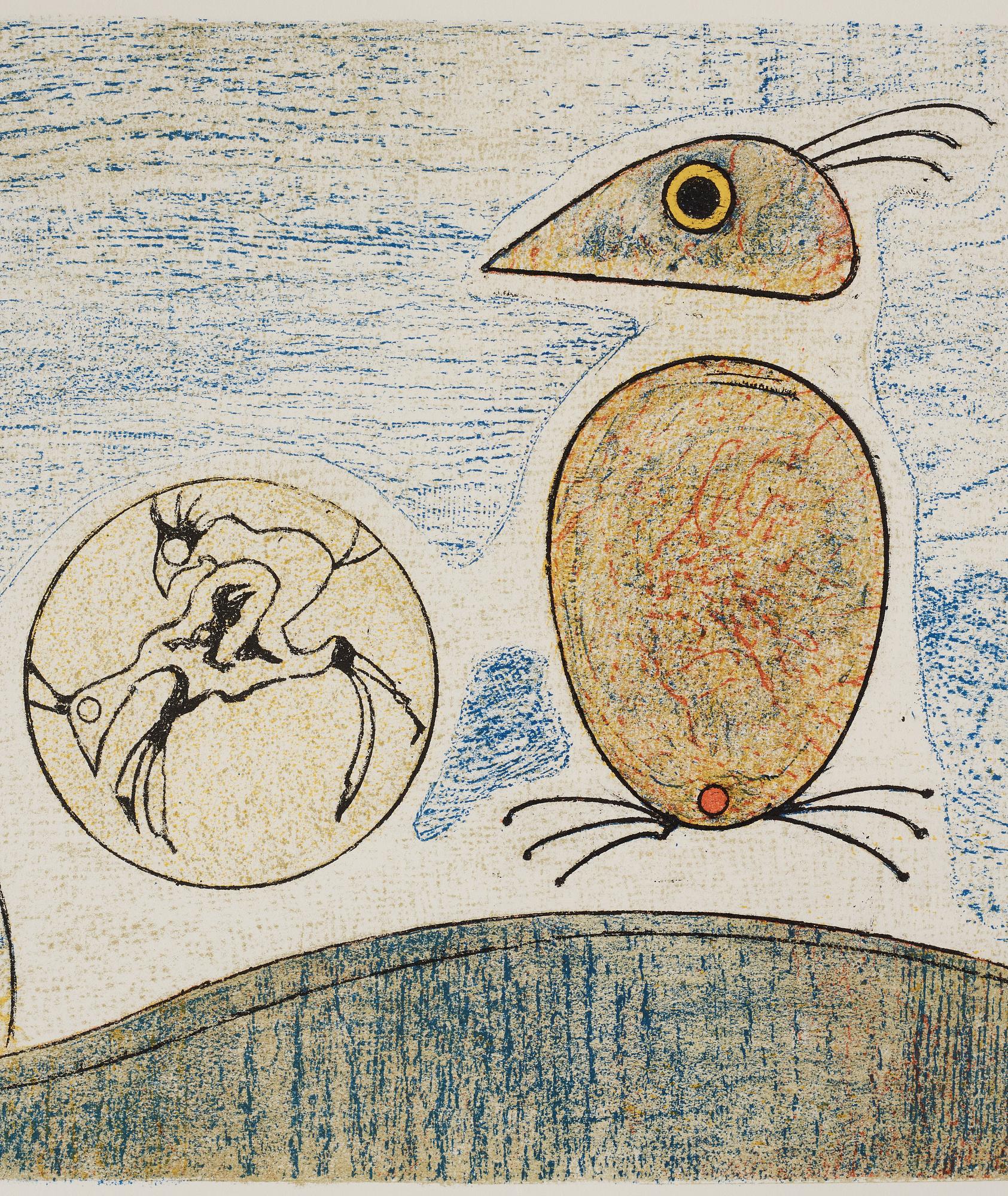 MAX ERNST, lithograph in colors, signed, trial proof.