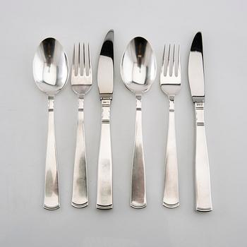 Jacob Ängman, cutlery 18 dlr silver "Rosenholm" GAB Eskilstuna 1970s.