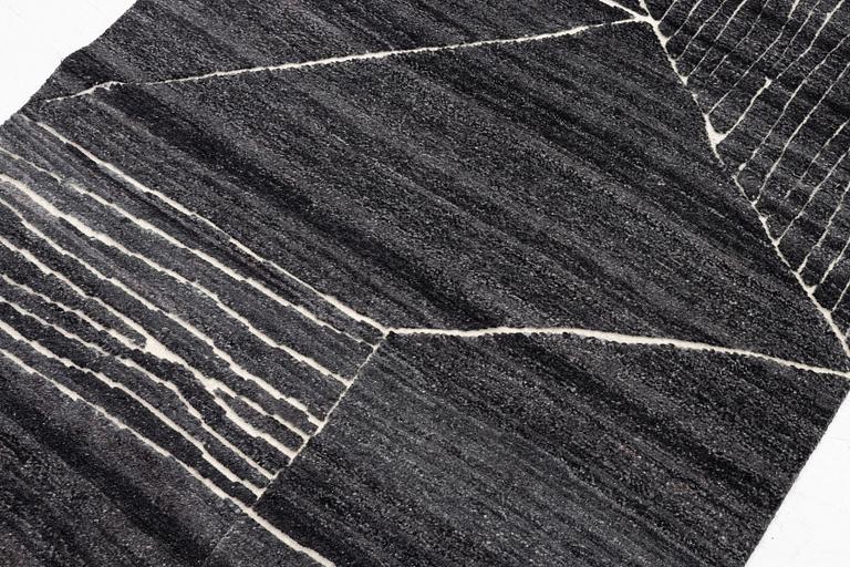 Rug, India, "Fields, Landscape". approx. 205 x 143 cm.