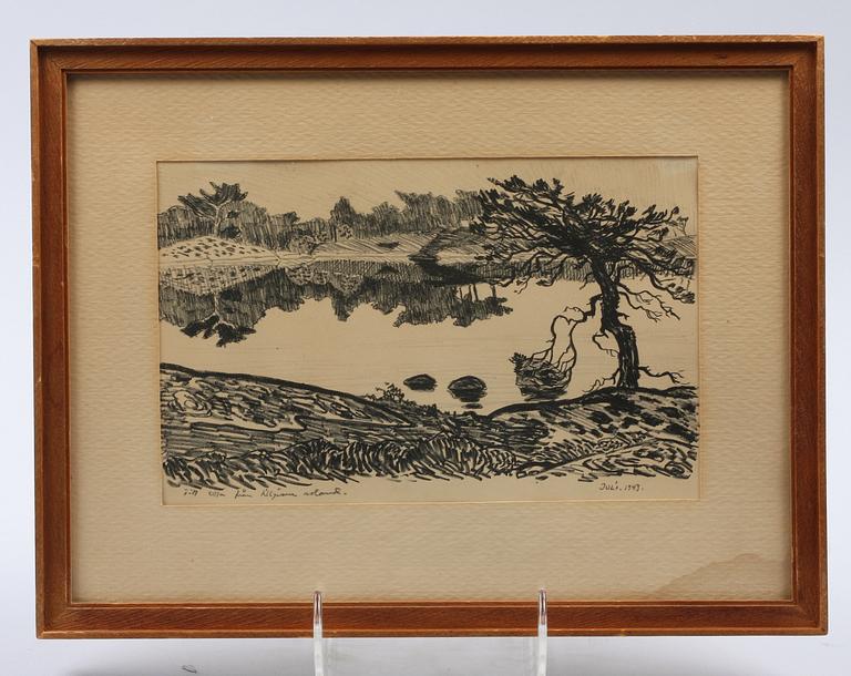 SVENSSON, ROLAND. Litografi, sign o dat 1943.