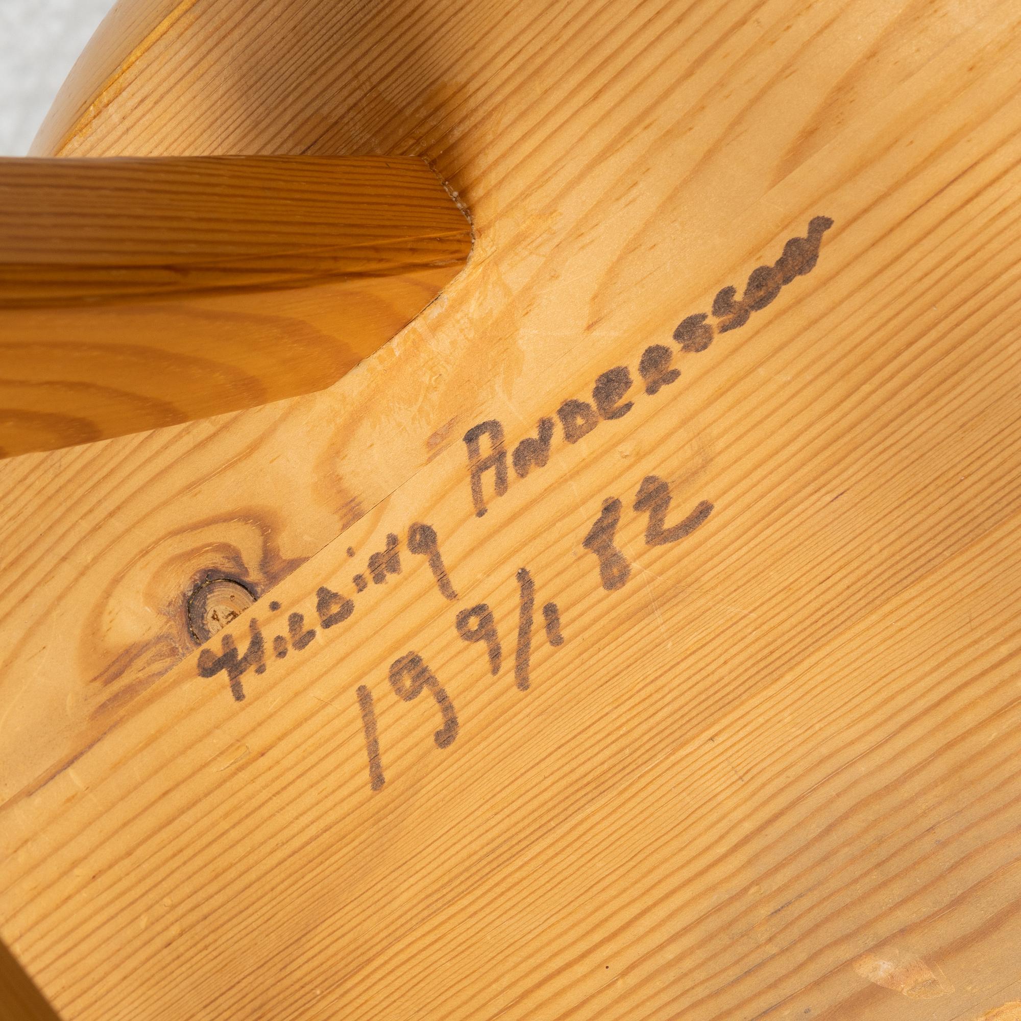 Hilding Andersson, a pinewood stool, 1982.