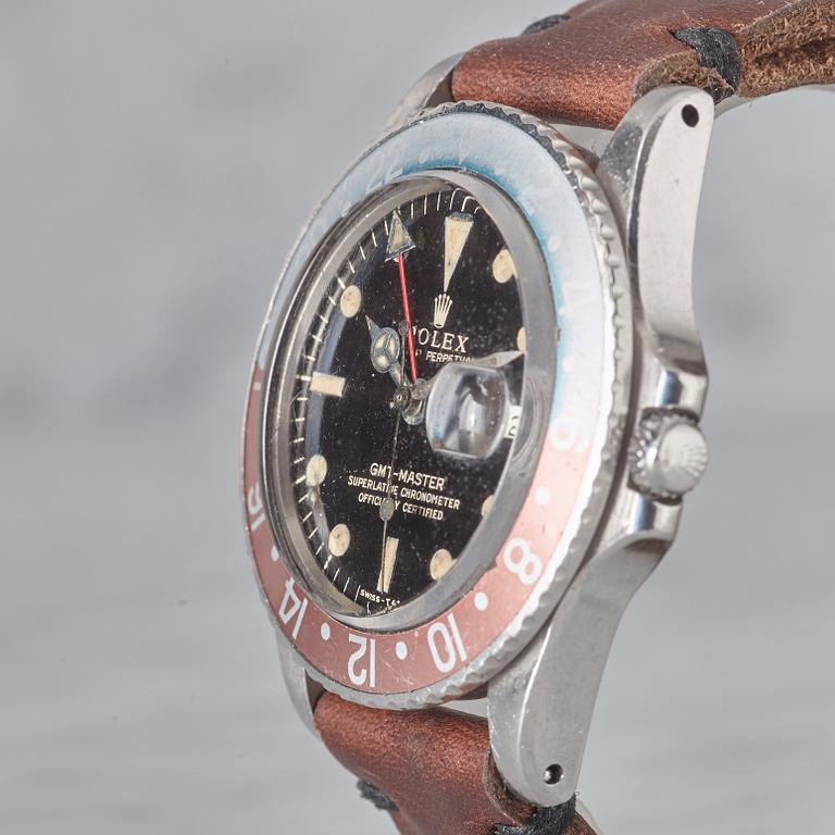 ROLEX, Oyster Perpetual, GMT-Master (SWISS-T), Chronometer, "Gilt dial", armbandsur 40 mm,